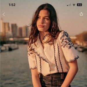 Sezane Dalhia Blouse (Size 40).